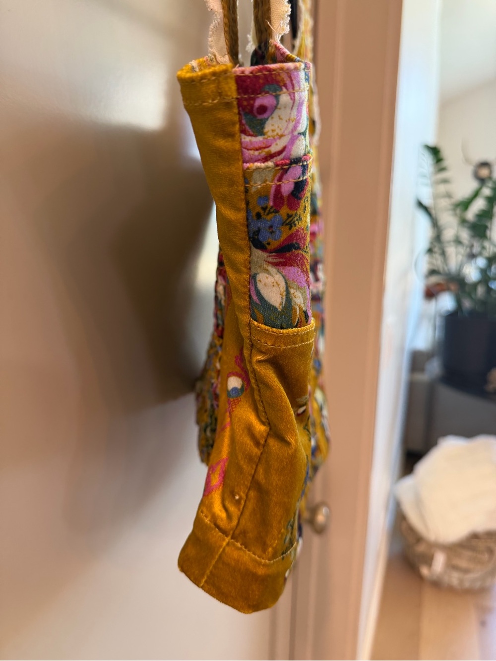 Pilcro Mustard Floral Cropped Bustier Top - Picture 3 of 6